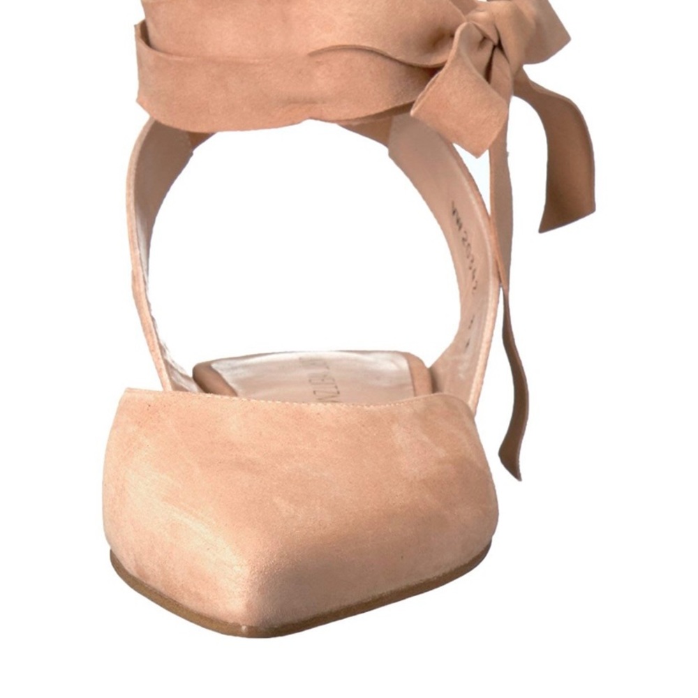 Stuart Weitzman ballerina flats, suede nude pink color.